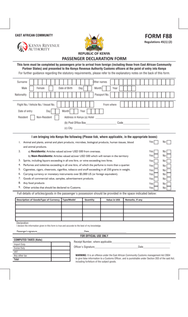 eacc kenya self declaration form pdf